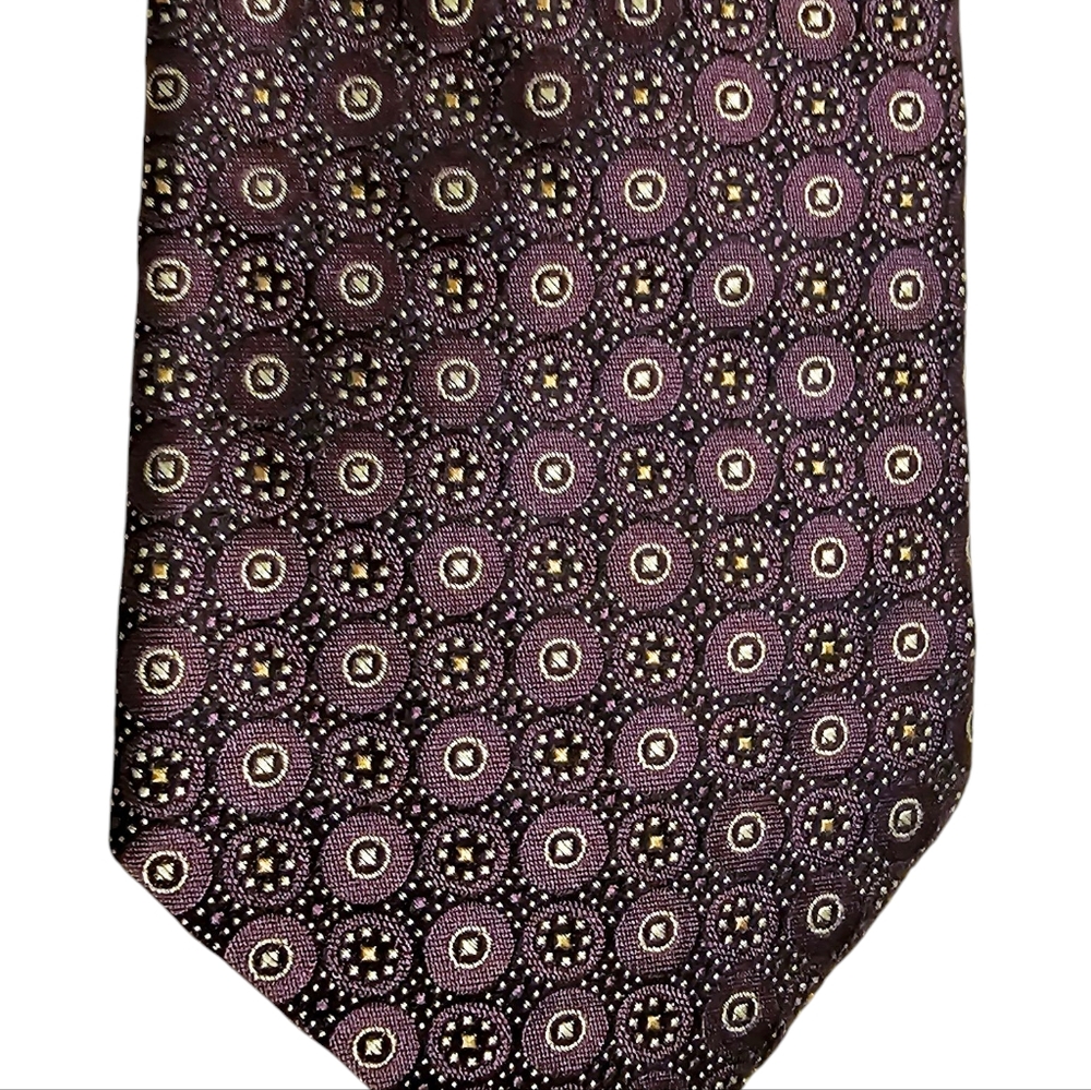 Daniel Cremieux Men's Tie Silk Italy Purple Blue White Handmade - Picture 4 of 8